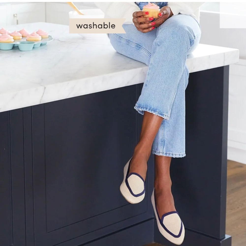 Birdies The Blackbird Washable Pointed Toe Flats in Eggshell